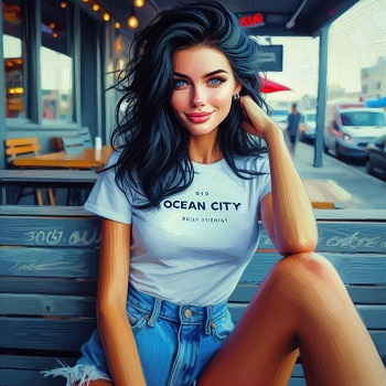 Ocean City Restaurant T-Shirt And Denim Art Collection